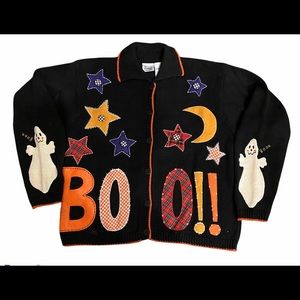 Jason Maxwell BOO Halloween Long Sleeve Sweater M